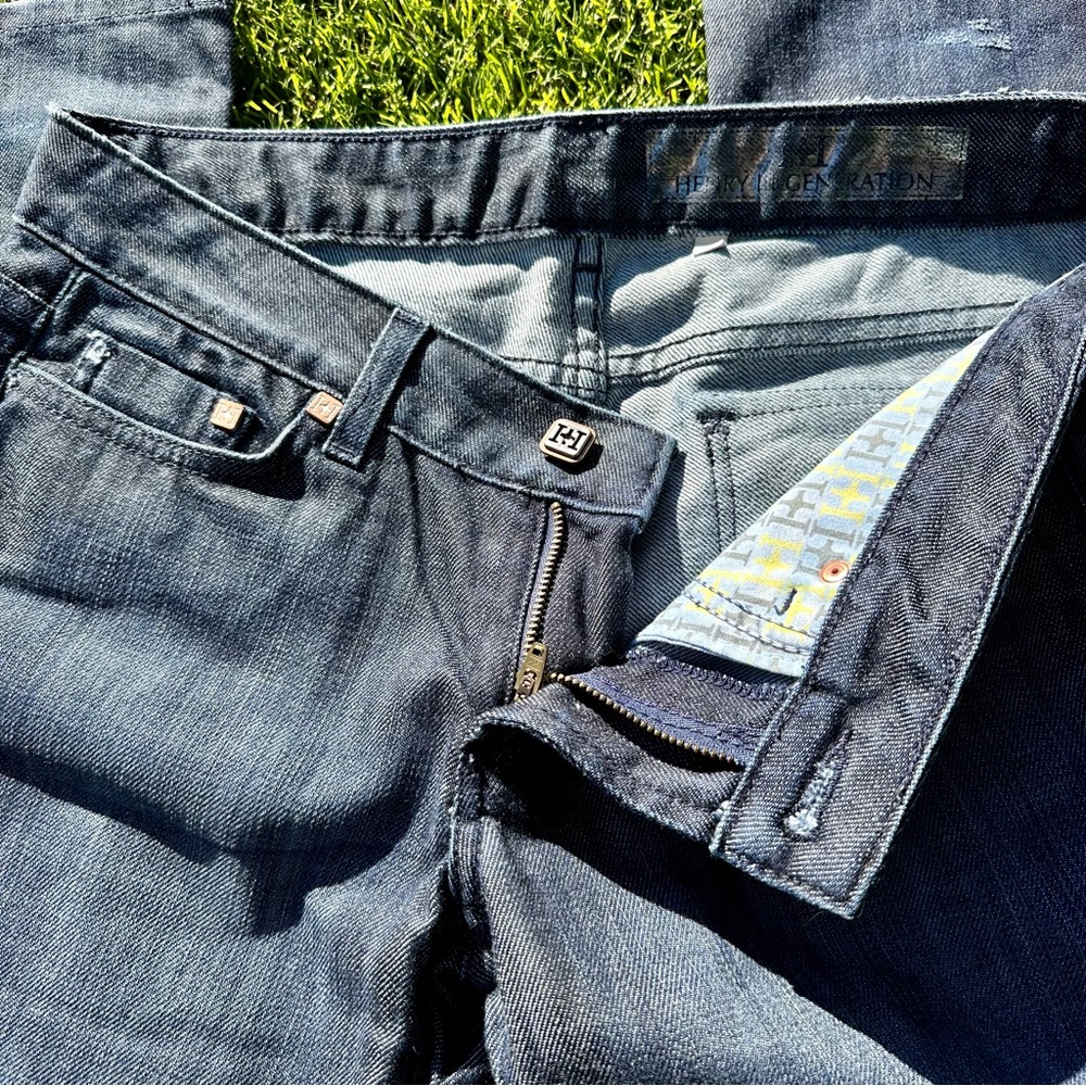 Henry III Generation Designer Boot Cut Dark Denim Jeans - Picture 6 of 8